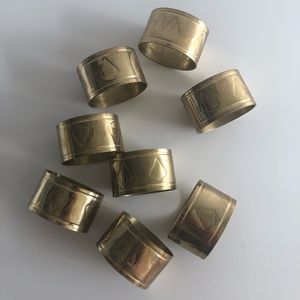 Vintage Brass Christmas Tree Napkin Rings